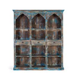 GINER Y COLOMER Aparador bleu vieilli en bois de manguier 170 cm